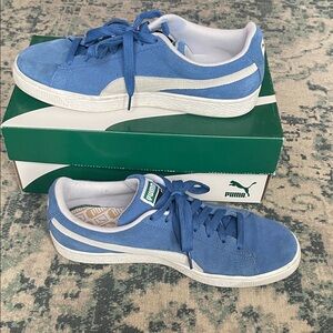 Puma Classic Blue and White Sneakers